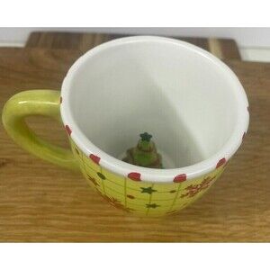 World Market 3D Surprise Tree Inside Checked Snowflake Christmas Holiday Mug